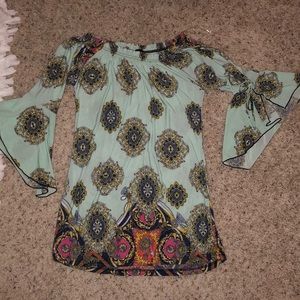 Off the shoulder tunic dress